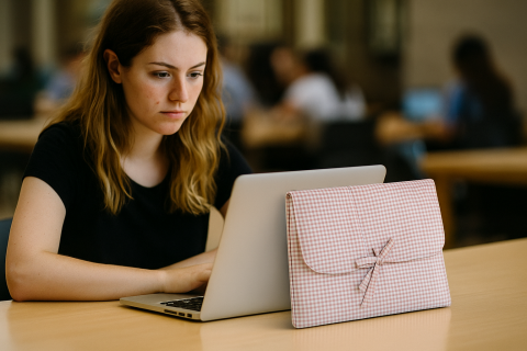 Pembe Pötikareli Laptop Çantası