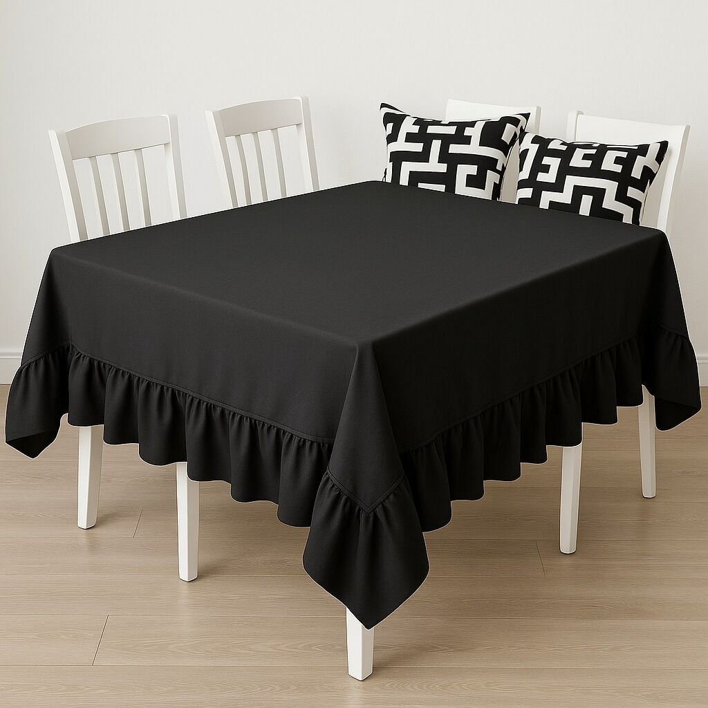 Siyah Keten Masa Örtüsü