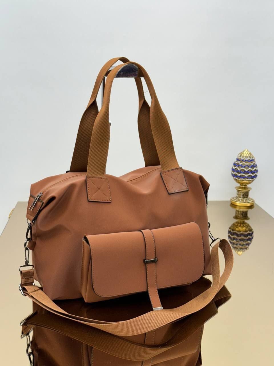 Önden Cepli Çift Kullanım Kadın Çanta