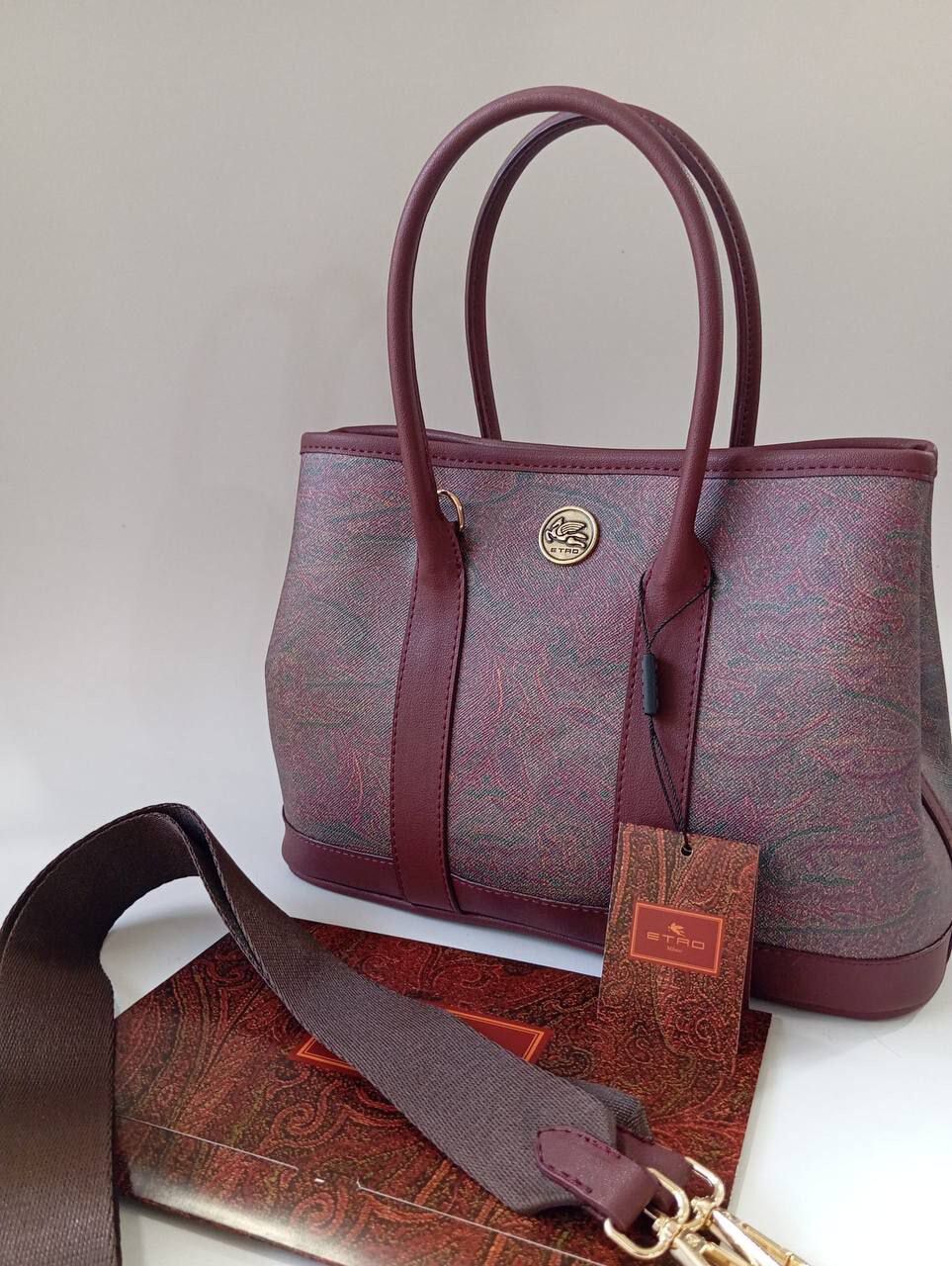 Klasik Ebruli Desen Çanta