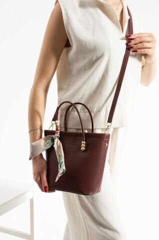 Fular Detaylı Kova Çanta