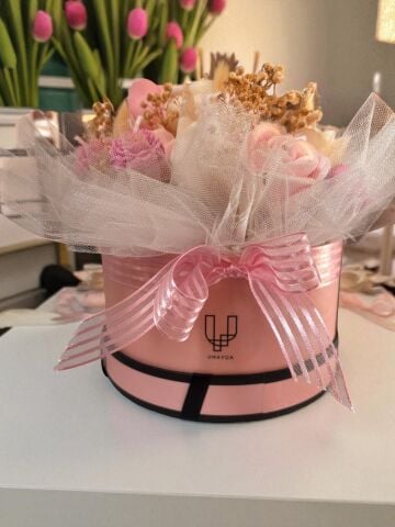 Umayca Candles Premium El Yapımı Kutulu Çiçek Buketi - 1