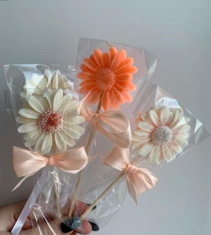 Umayca Candles Toplu Hediyelik - Çubuklu Papatya